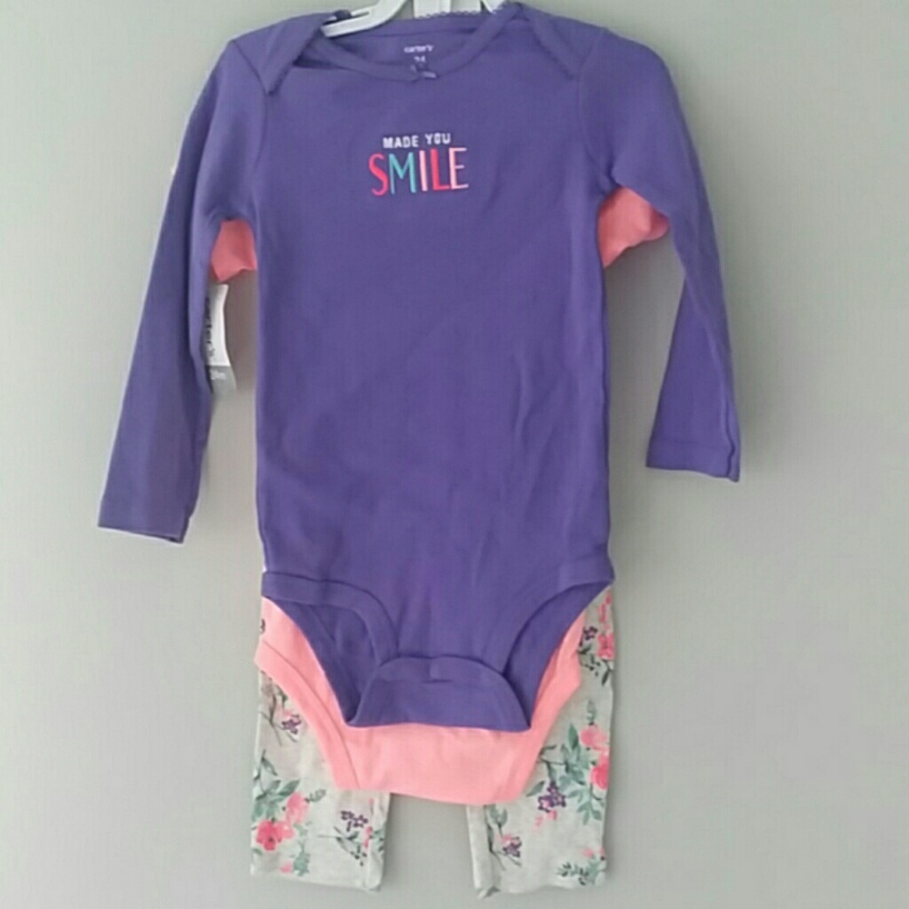Carter's 3 piece set Girls 24 months pants onesie